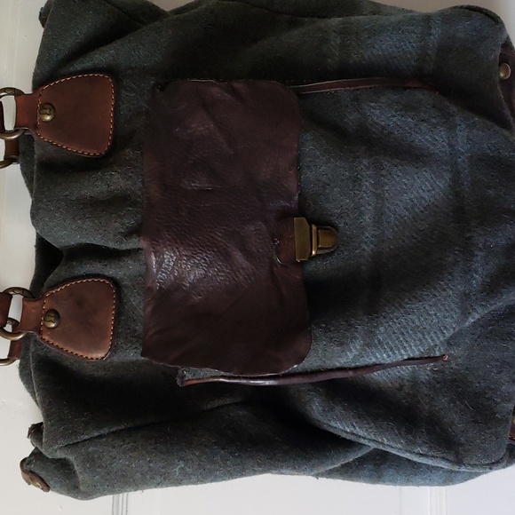 Campomaggi wool and leather large zipper tote - Picture 4 of 16